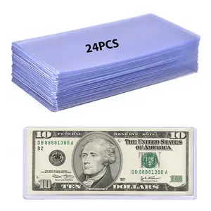 New 25 Banknotes Rigid Sleeves For Modern Size US Currency Notes Topload Holders Toploaders Card Hobby Box