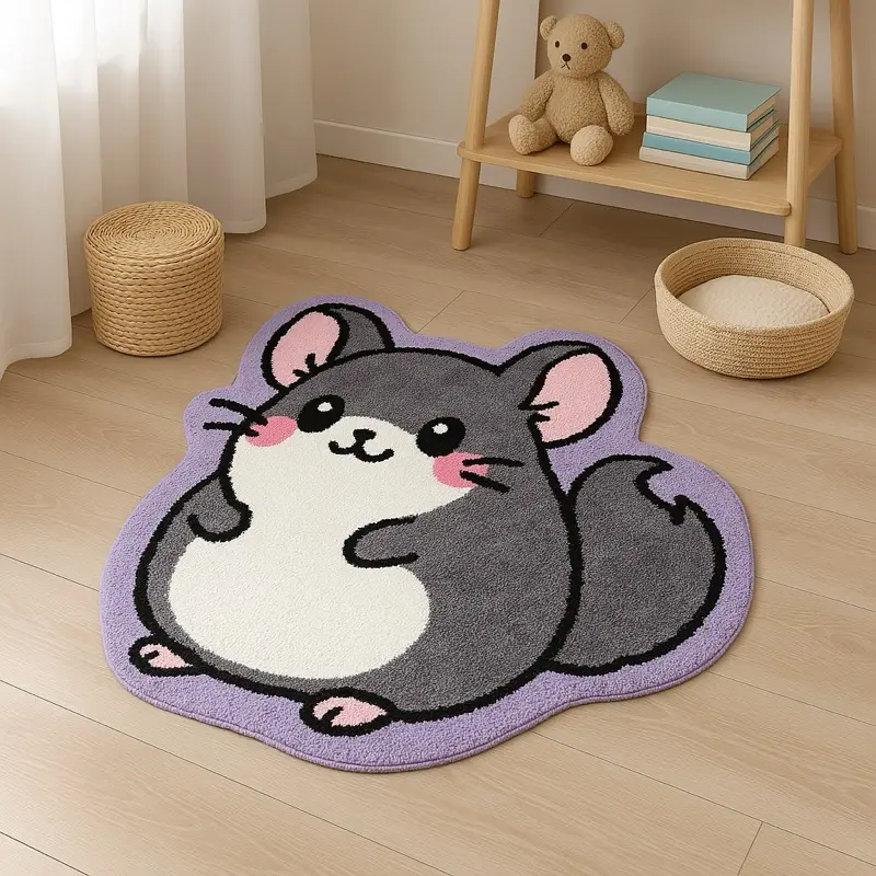Animal Printed Rug - 24x28 in Modern Tufted Soft Polyester Kids-Safe No-Slip Irregular-Colored Playful Area Rug for Living Room, Kids Room, Kids-Safe Area Rugs
