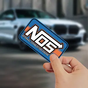 2PCS/SET Tuned Car Performance Power Enthusiast Exclusive NOS Logo Sticker For Motorcycle Parts/Backpacks/Car Interior/Luggage "NOS" logo + internal combustion engine slogan elements boost performance cool vibe Car & Tuning Power Accessory Exclusive Decor