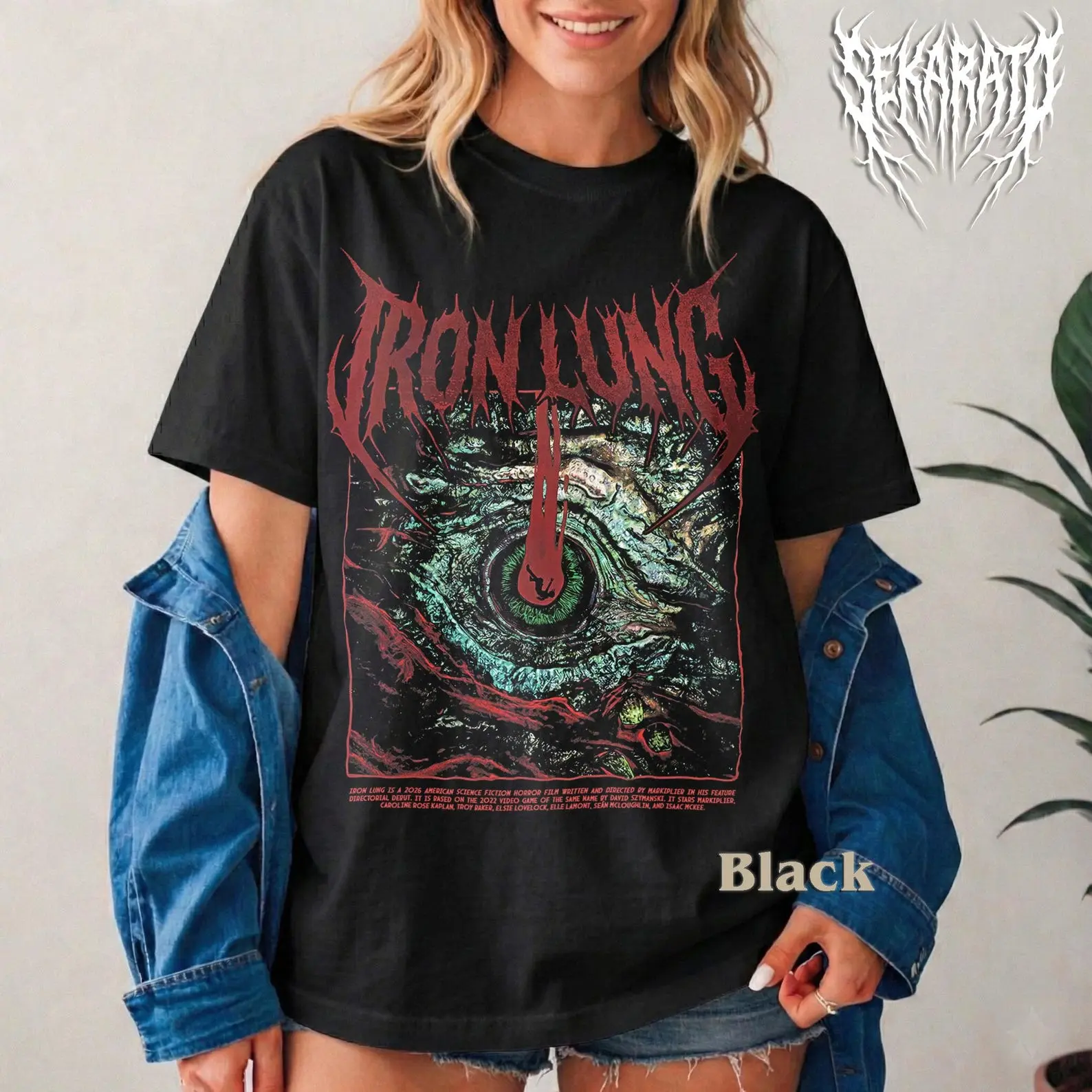 Vintage Style Iron Lung Graphic Tee, Markiplier Horror Film Merch, Death Metal Style Shirt, Deep Sea Submarine Horror Gam