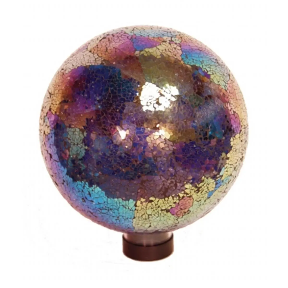 212 MAIN 10 in. Mosaic Gazing Globe - Hand-Blown Glass, Colorful Tiles, Mosaic Finish Outdoor Decor Accessory for Outdoor Furniture Sets