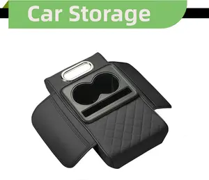 Multi-Functional Car Armrest Cover, Central Console Cover, Elbow Pad, Including 2 Storage Compartments, Cup Holder, Car Tissue Box, Car Phone Slot For Sedans, Interior Storage Box, Car Interior Accessories