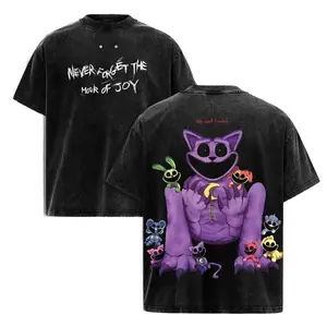 CatNap Poppy Playtime T-Shirt: Double Printed Unisex Acid Washed Lightweight Cotton Tee, Indie Horror Game Shirt, Video Game Shirt, Perfect Gamer Gift, Stylish Unisex Clothing