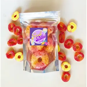 Freeze dried peach circles