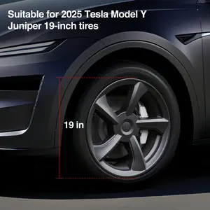 2025-2026 Tesla Model Y Juniper 19 Inch Wheel Covers Hubcaps | 4PCS Durable ABS Plastic | Snap-On Replacement for Standard Rims