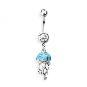 OPAL JELLYFISH DANGLE BELLY RING
