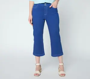 Denim & Co. Regular Classic Stretch Wide Leg Crop Jeans