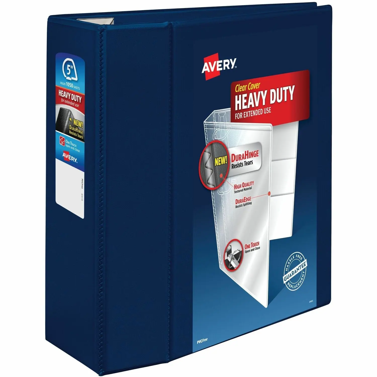 Avery Heavy-Duty View Binders with One Touch EZD Rings, Navy Blue, 8 1/2" Width x 11" Length, AVE79806