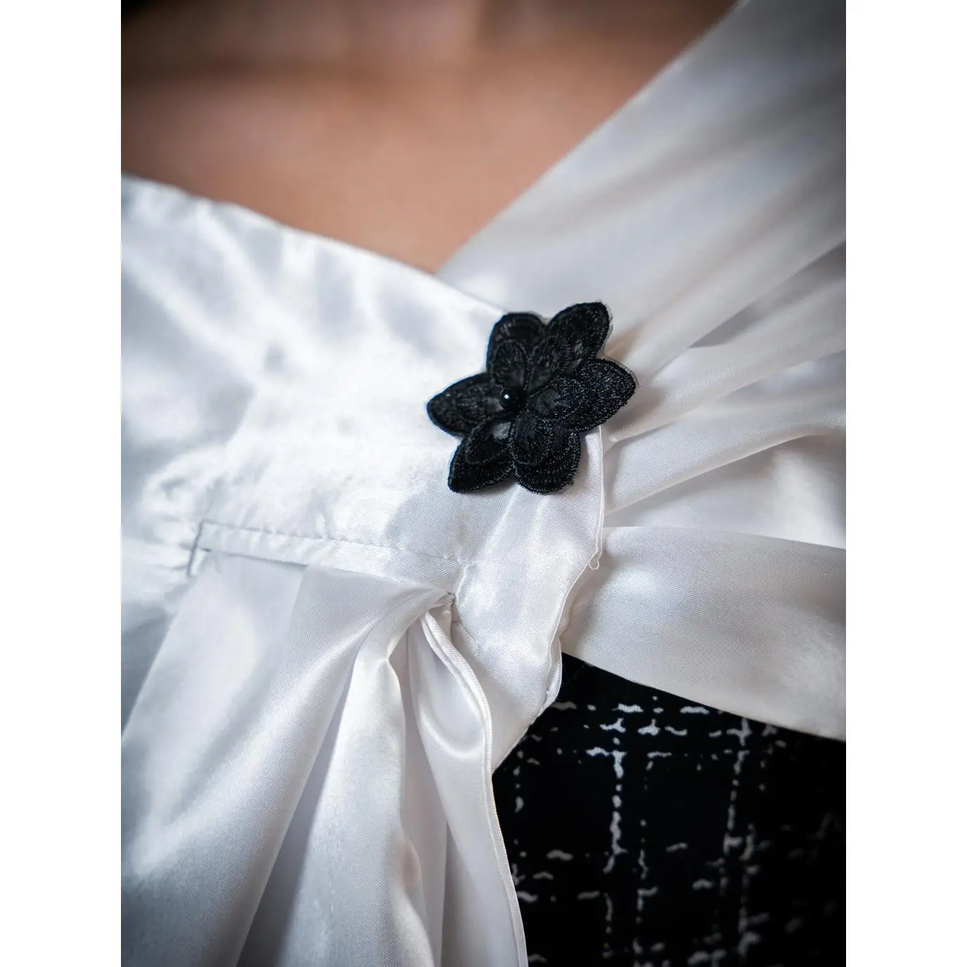 Ivory Satin Wrap Shawl