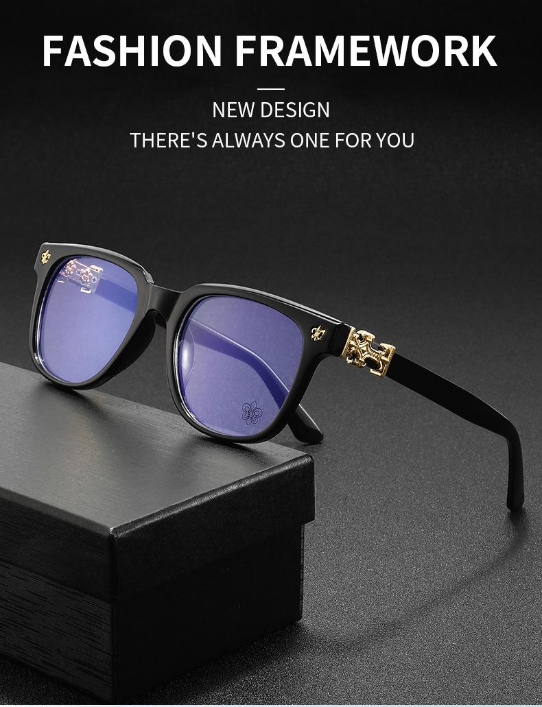Men's Accessories Bluelight Glasses - Durable Sturdy Minimalist Square Metal Frame, Fashion Flat Lens, All-Season Casual Versatile Style