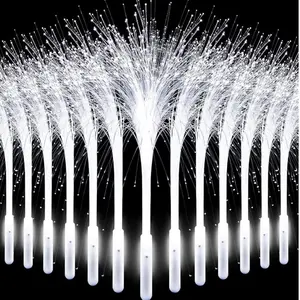 48 Pack White Fiber Optic Wands  Sparklers Nonfire Fireworks Wedding Send Off Glow Sticks with 3 Light Modes LED Wedding Props Light up Wands for Birthday Party Wedding Exit Glowing