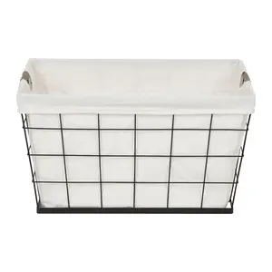 Better Homes & Gardens 60L Rectangular Steel Laundry Basket for Adult, Black & Natural