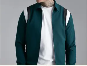 Dash Men's Stylish Green Track Jacket with White Accents & Zip Closure Compact Durable Design for Home Office & Travel Versatile Everyday Wear