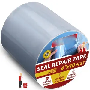 Patch and Seal Tape Clear, 4" x 10- Roof and Gutter Rubber Repair Tape for Stop Leak Repair  Gutter, Roof, Boat, Pool, HVAC