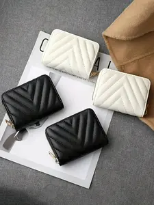 Elegant Zipper Wallet with Quilted Design - Large Capacity, Multiple Card Slots, Coin Pockets, and ID Holder for Women, Stylish Casual Accessory, Coin Storage | Quilted Texture | Zippered Closure, Wallets for Women, Casual Trendy Wallet