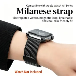Milanese Stainless Steel Watch Band for Apple Watch Series 11/10/9/8/7/SE/6/5/4, Metal Strap for iWatch Ultra 38-49mm