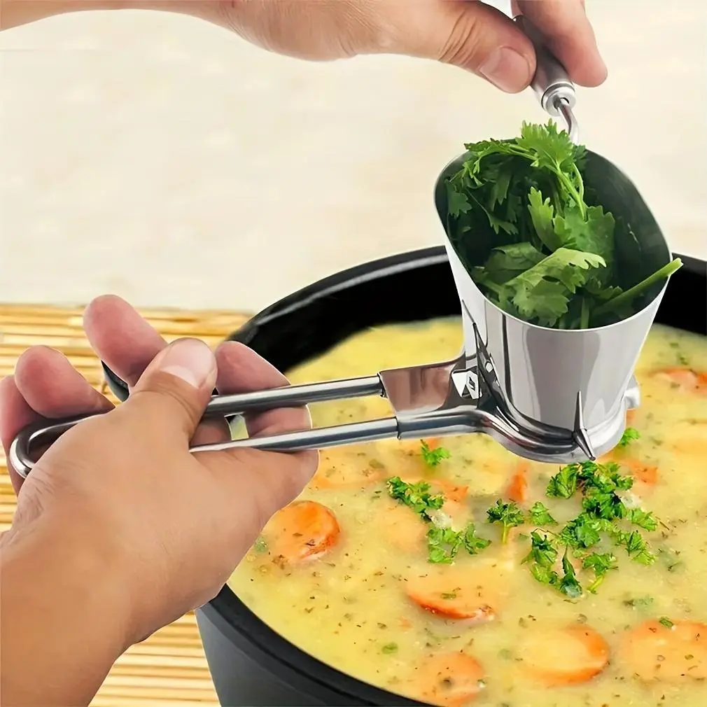 Manual Durable Plastic Multi-Functional Cilantro Chopping Tool - Kitchen Utensil for Efficient Herb Preparation, Chopping Garlic, Herb & Spice Use, Rotating, Herb & Spice Tool