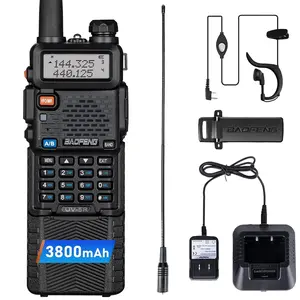 BAOFENG Radio UV-5R Ham Radio Long Range Handheld Two Way Radio 144-148Mhz/420-450Mhz Portable Walkie Talkie with Rechargeable 3800mAh Battery BF-771 Upgraded Antenna