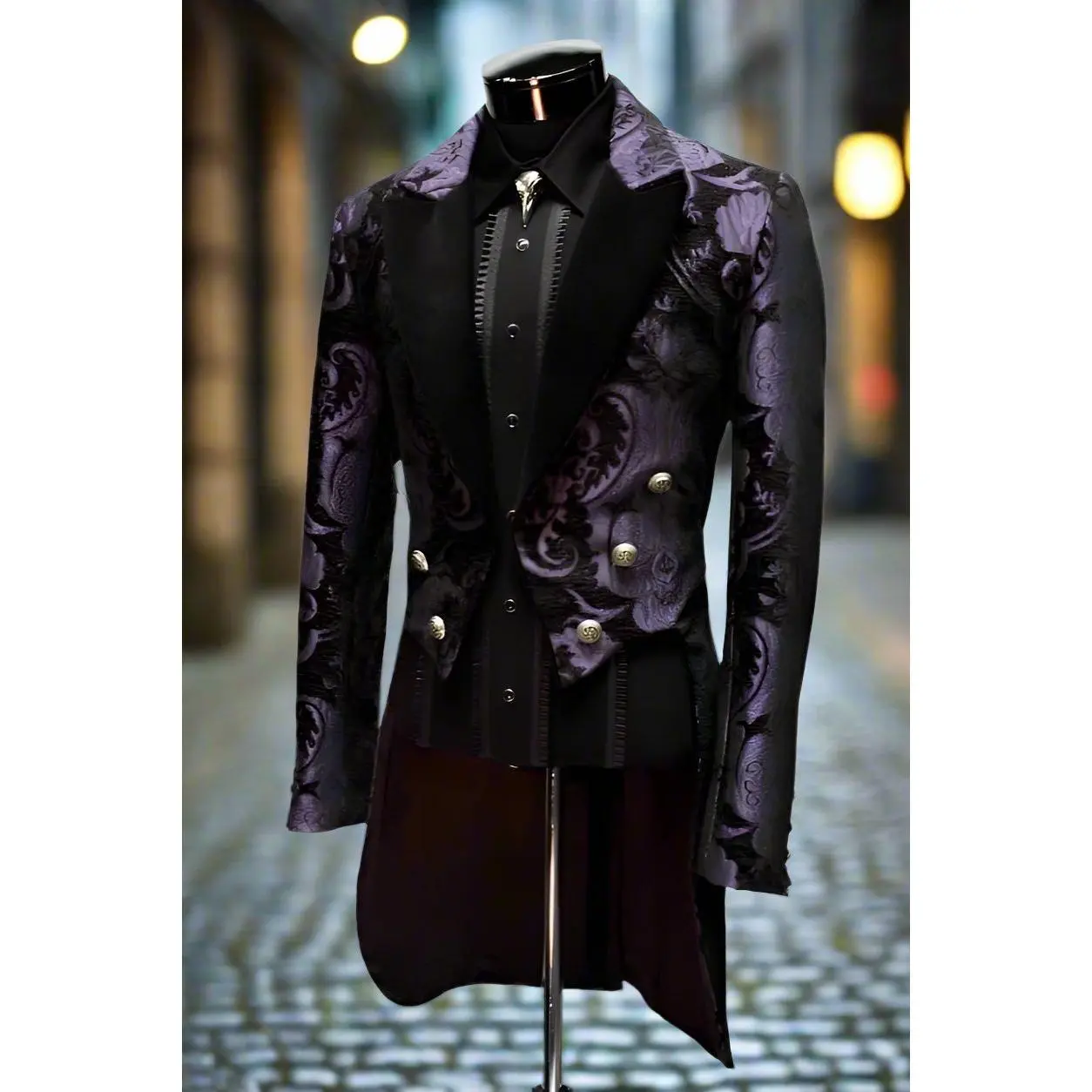 VICTORIAN TAILCOAT - PURPLE/BLACK TAPESTRY