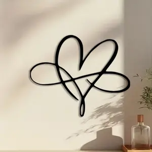 1pc Modern Infinity Heart Metal Wall Art, Modern Infinity Heart Statue Mural, Perfect for Bedroom, Boudoir, Love Alcove Decor, Valentine's Decor, Ideal Gift for Boyfriends Halloween Christmas decorations