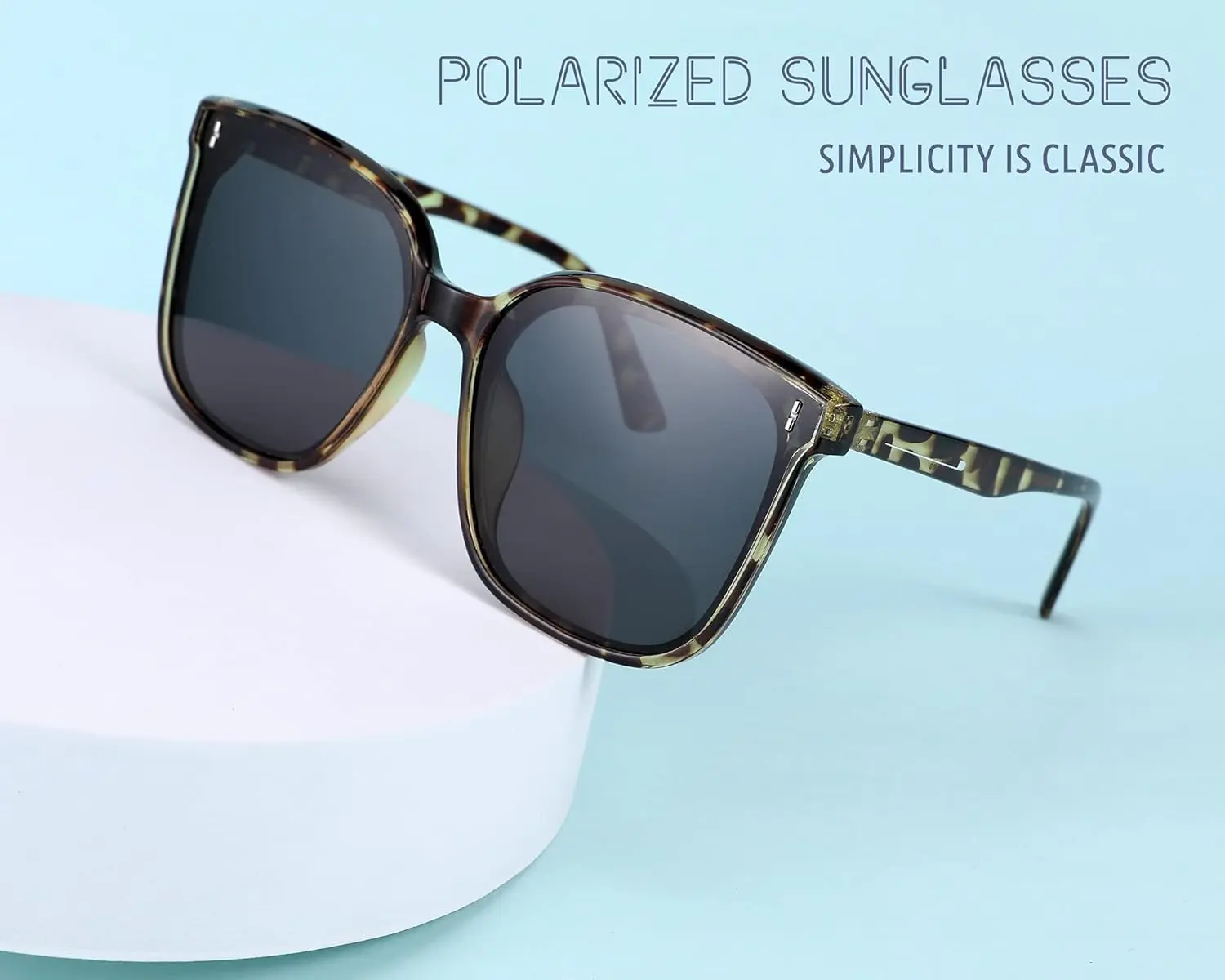 FEISEDY B2758 Unisex Oversized Square Polarized Sunglasses 