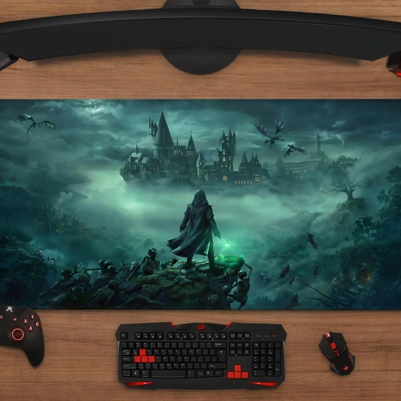 Wizard's Legacy Mouse Pad | Fantasy Castle Gaming Desk Mat XXL Setup Decor