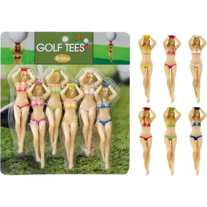 Colored Golf Tees, 3 inch Golf Practice Novelty Tees, White Elephant Stocking Stuffer Gifts for Golfer Fun Gift, 6 Pcs