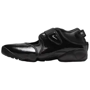 Nike Wmns Air Rift 'Black Metallic Silver' Women's Round Toe Velcro Closure All Seasons Training Shoes Lightweight Responsive Design