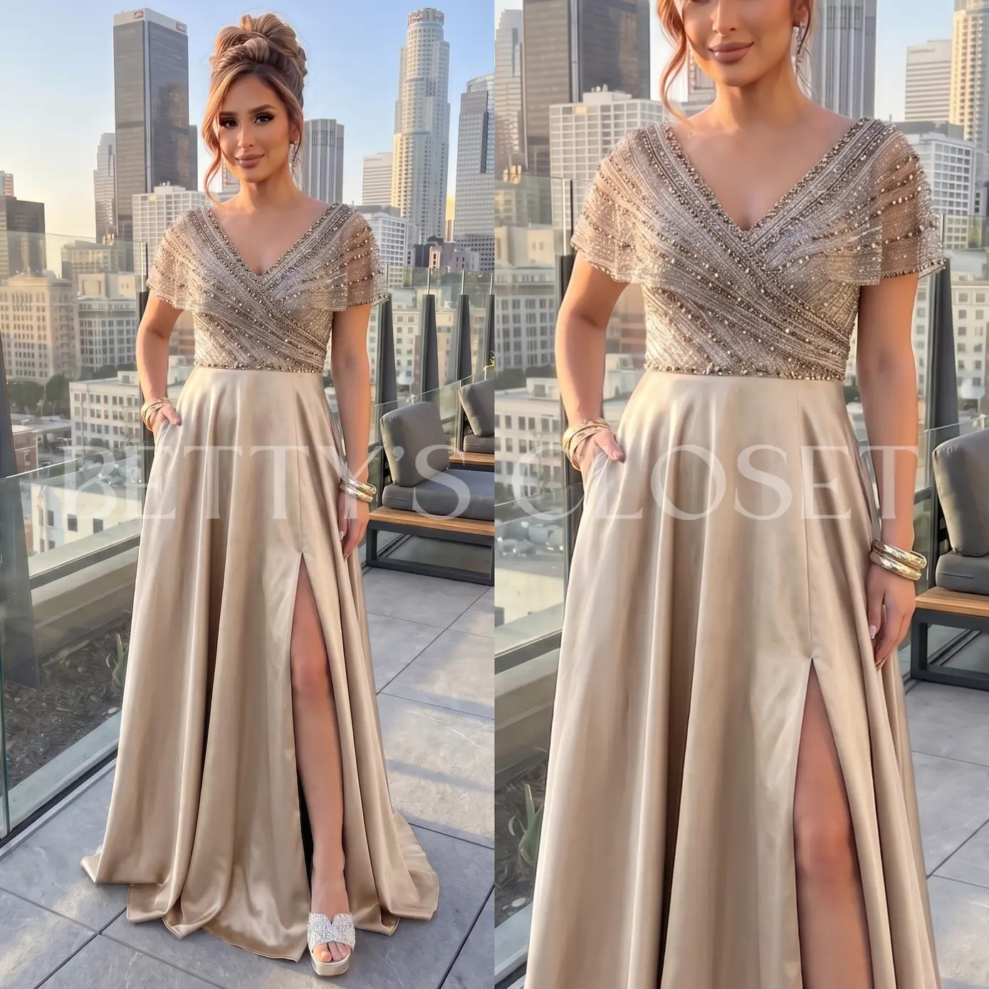 Dolores Embellished A Line Zipper Dress