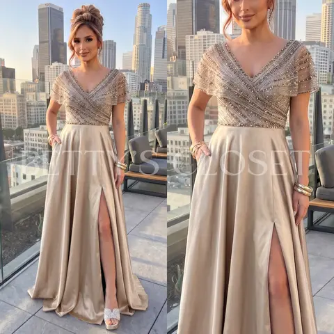 Dolores Embellished A Line Zipper Gown