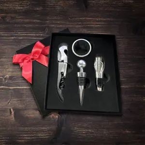 Lid-and-base paper box wine opener set, multifunctional wine opening tool, stainless steel opener gift box