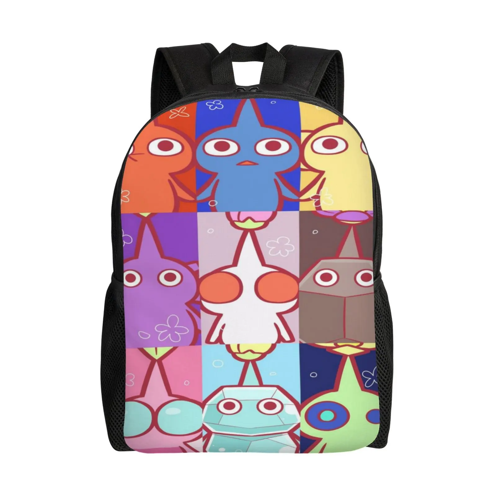 Pikmin Backpack Trendy Print Student School Bag 17 Inch Laptop Travel Rucksack Lightweight Water-Resistant Durable for Boys Girls Men and Women Ideal Gift, Campus Life, Everyday Carry