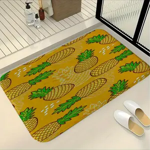 Pineapple Pattern Non-Slip Bath Mat, Kitchen Bathroom Laundry Room Entrance Rug, Perfect Home Decor Gift, Christmas Decoration