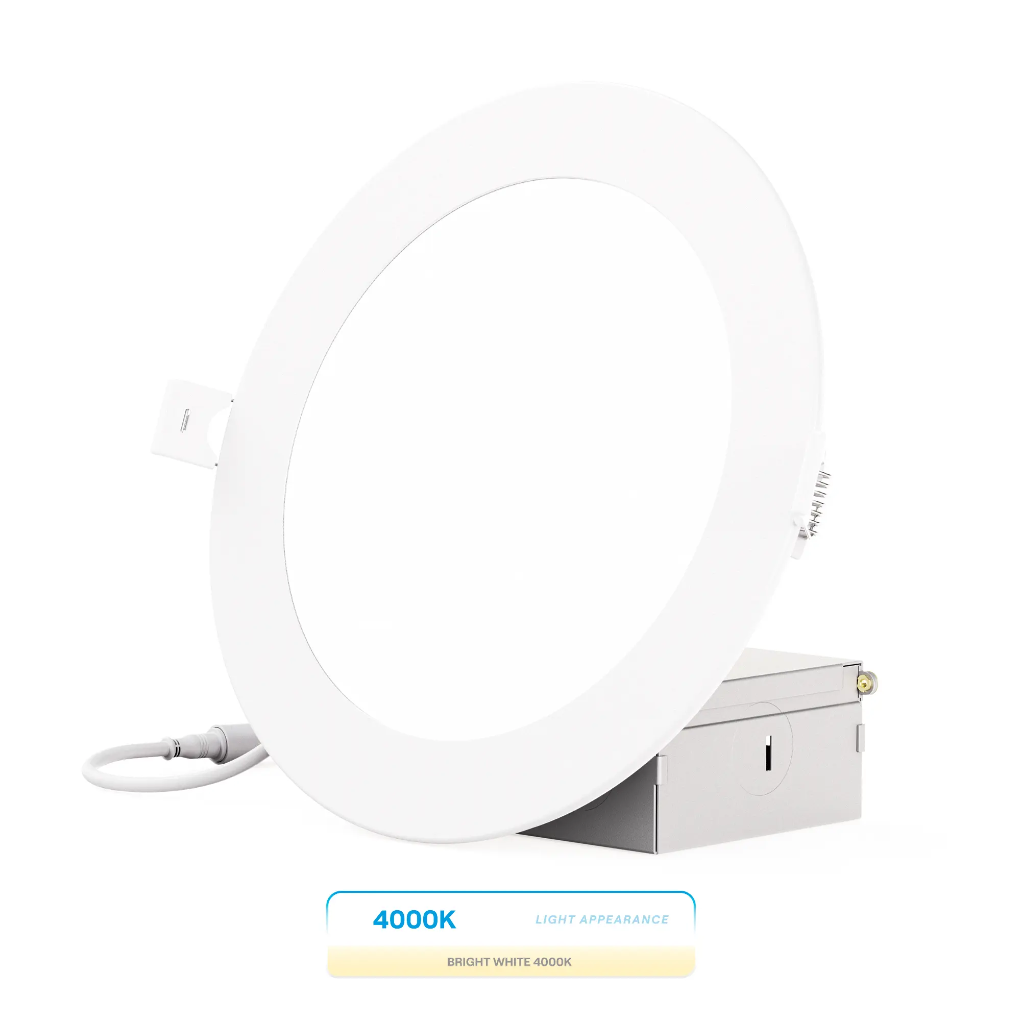 6-Inch 4000K Cool White Recessed LED Downlight, 12W, 1050 Lumens, Triac Dimming, Wet Rated