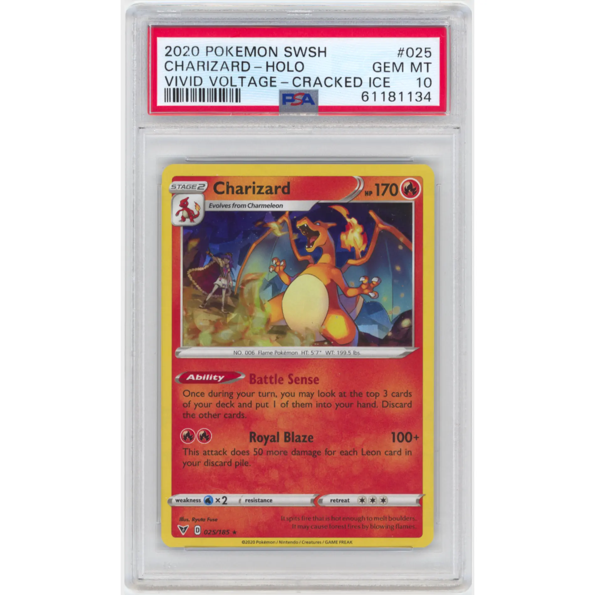 Charizard (Cracked Ice) #25 - [Graded PSA 10] Deck Exclusives (PR)