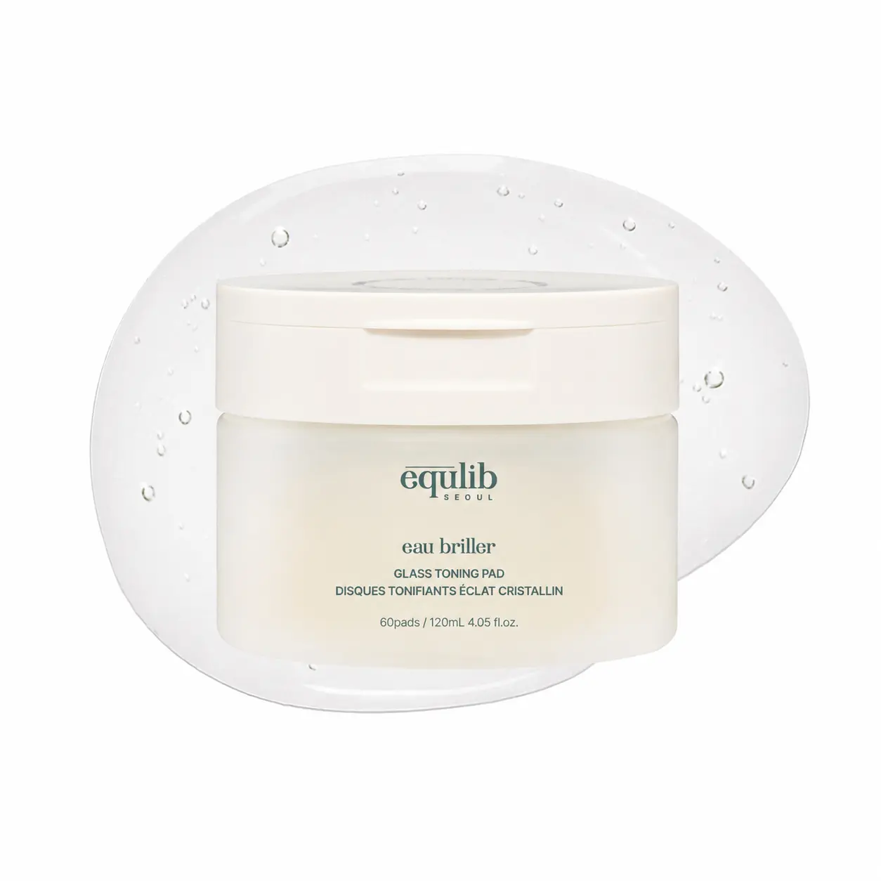 Equlib Eau Briller Glass Toning Pad (60 Sheets) | Daily Exfoliating Toner Pads | Hydrating Facial Cleansing Pads | Gentle Face Toning Pads