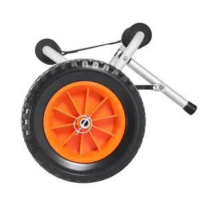 Kayak Cart, 200 lbs Load Capacity, Foldable Kayak Trolley with 10-inch Solid Rubber Tires 1 Ratchet Strap, Paddle Board Trolley for Carrying Kayaks, Canoes, Paddleboards, Float Mats, Jon Boats