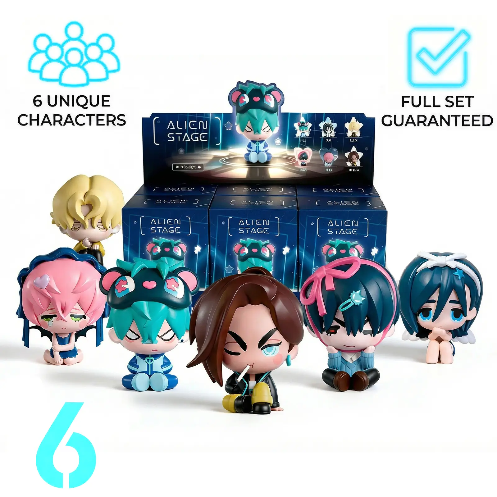Alien Stage Free Series & Baby Series 6-Piece Anime Collection