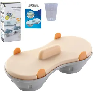 Microwave Egg Poacher Microwavable Egg Steamer Cookware,Home Kitchen Gadget Gifts BPA Free XINXIYAN