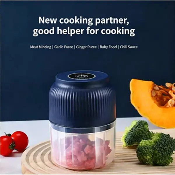 Fast-Charging Cordless Electric Garlic Crusher - Small, Durable Kitchen Slicer Dicer, Elderly-Friendly Mini Kitchen Utensil for Vegetable Fruit Chopping
