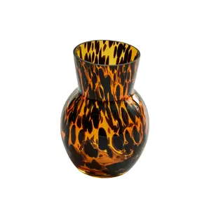 Tortoise Glass Vase, 7'', Brown