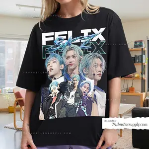 Felix Y2K Graphic Shirt, Vintage Felix SKZ Graphic Shirt, Kpop Tshirt, Vintage Felix Kpop Shirt Gift for her, Kpop Graphic Shirt, Kpop merch tee tshirt tee shirt