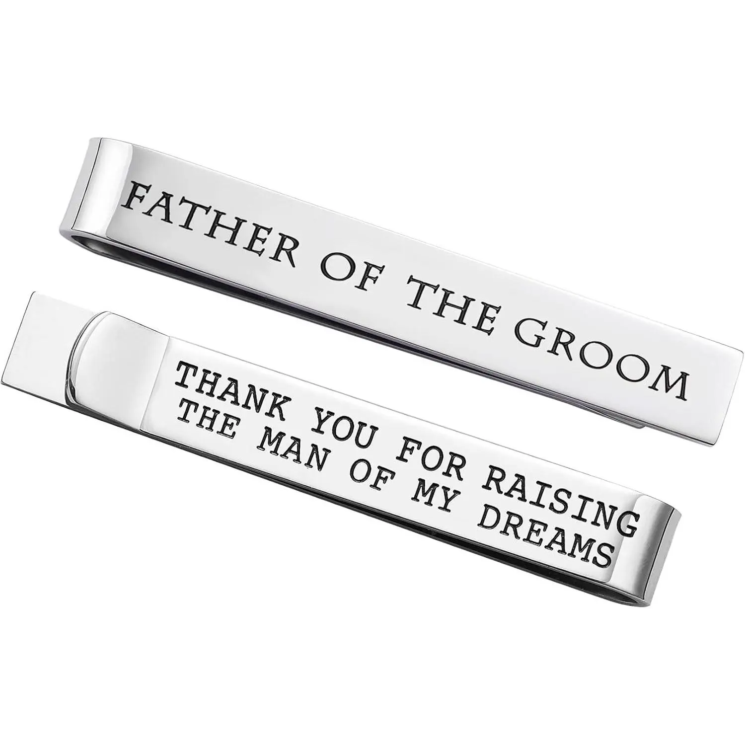 Father of the Bride Gifts Father of the Groom Gifts Wedding Tie Clips Gifts for Groomsmen From the Bride Stainless Steel Tie Bars