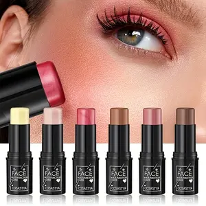 6pcs, 3 In 1 Multi-Functional Waterproof Makeup Stick Offers a Natural End, All-Day Blush, Moisturizes And Brightens, And Has a Pinkish-Brown Sheen. A Must-Have for Valentine'S Day Dates