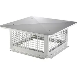 VEVOR Chimney Cap, TikTokShopBlackFriday, 17 x 17 inch, 304 Stainless Steel Fireplace Chimney Cover, Not Easily Toppled & Practical Accessories & Easy Installation, Fits Mesh Flue Covers Outside Clay Flue Shingles, Silver