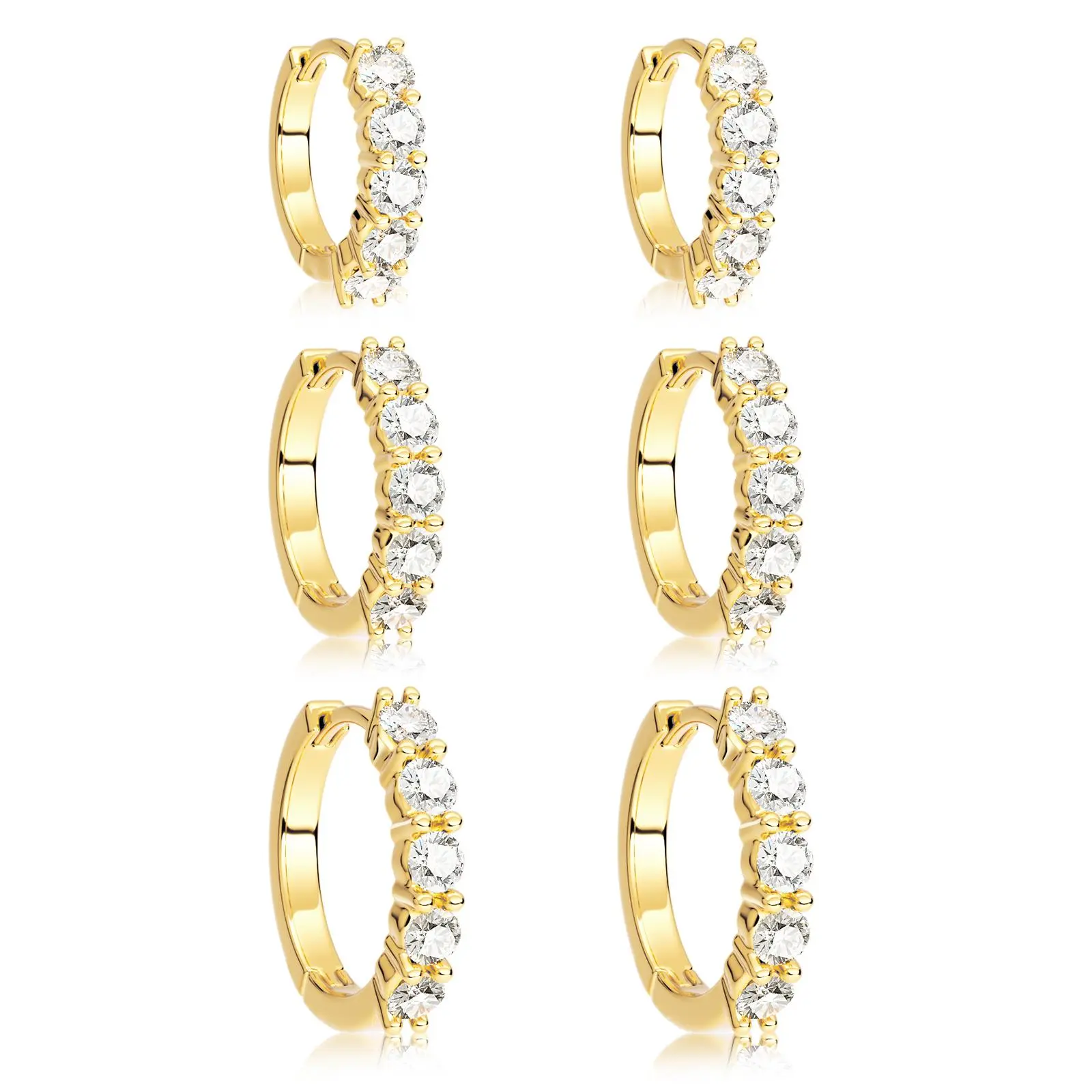 Hoop Earrings, 18K white gold plated women's cushion earrings, Uhibros, birthday jewelry, gold style adds aristocratic atmosphere, highlighting the beauty and elegance, For Women Men Fashion Jewelry, jewelry, earrings