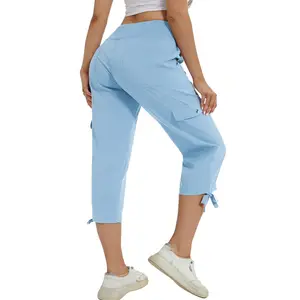 Womens Lightweight Capris Hiking Pants 6 Pockets Quick Dry Cargo Outdoor Trip Loose Shorts COMFY MOMS OVER 30