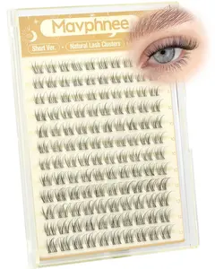Venus Lash Clusters 8-12MM Natural Eyelash Clusters Clear Band Cluster Eyelash Extensions CC Curve Cluster Lashes Short Wispy Individual Lashes 120Pcs Everyday No Makeup Clusters by Mavphnee