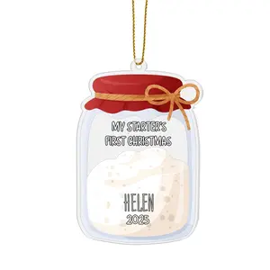 Personalized My Sourdough Starter’s First Christmas 2025 Acrylic Ornament, Custom Name Bread Lover Baker Keepsake Holiday Tree Decoration, Christmas Gift, Hanging Decor