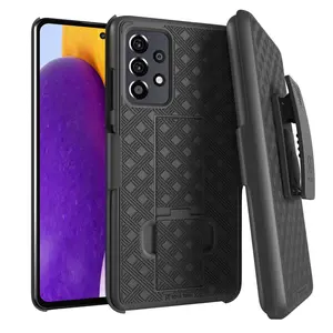 Rome Tech Belt Clip Holster Hybrid Case Cover for Samsung Galaxy A52 5G – Rugged Dual-Layer 360° Drop Protection, Non-Slip TPU + PC Armor, Foldable Kickstand, Raised Bezel Screen & Camera Protection, 180° Rotating Belt Clip